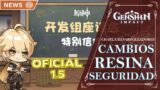 CAMBIOS EN SEGURIDAD Y EN LA RESINA!! OFICIAL 1.5. DIARIO DE DESARROLLADORES | Genshin Impact