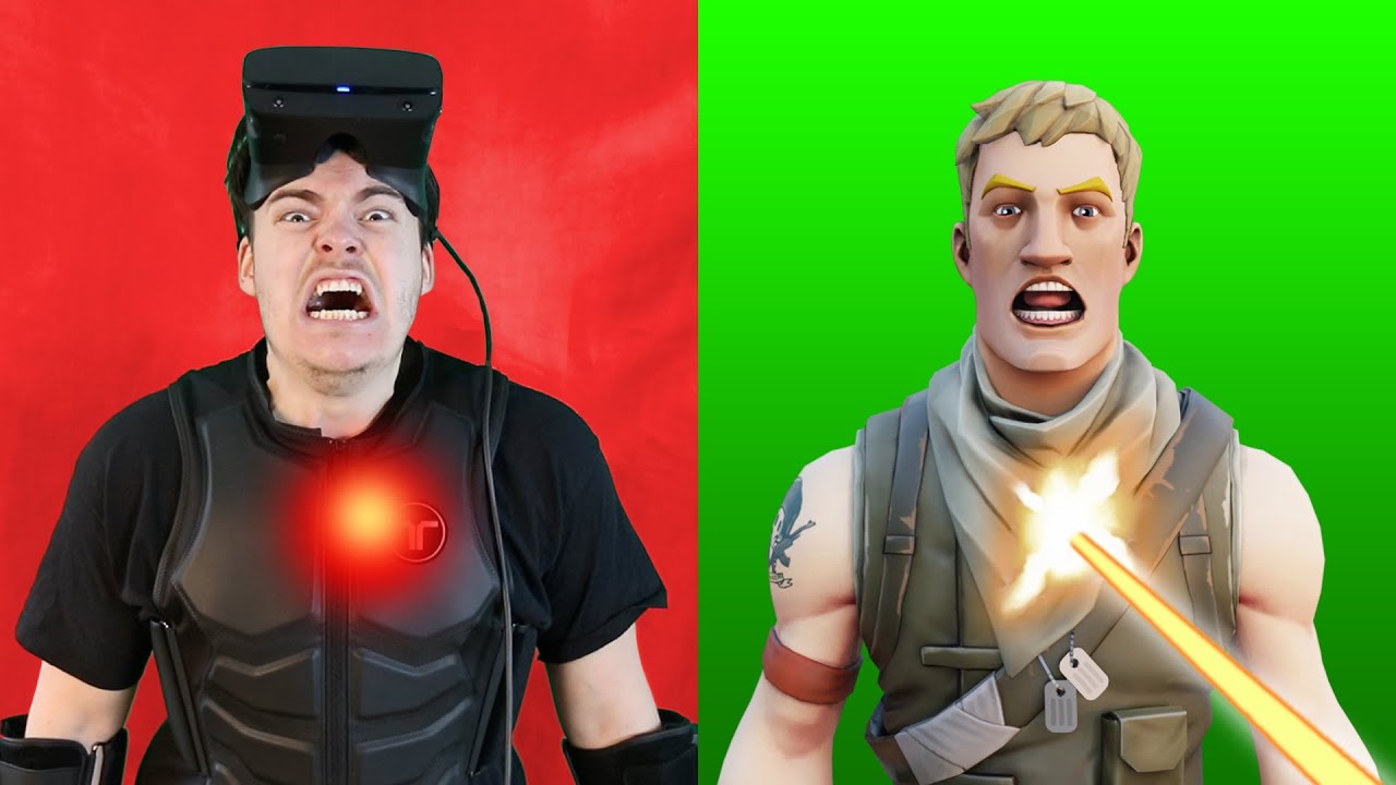 Fortnite VR But I Can Feel Pain (Haptic Suit)   Game Videos