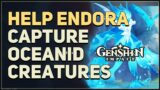 Help Endora capture Oceanid Creatures Genshin Impact