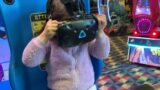 Liana watching VR video game