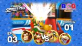 Mario Sports Mix Basketball EP 03 Match 01 Donkey Kong+Diddy Kong VS Bowser+Bowser Jr.