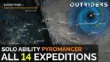 Outriders – All 14 Expedition Completions (Solo Pyromancer Ability Build) [Outriders]