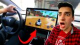 PLAYING VIDEO GAMES IN MY TESLA!