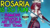Rosaria Slaps at C0 | Weapon and Artifact Testing + Summons & Abyss | Team Builds | Genshin Impact