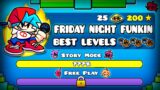 THE BEST LEVELS OF "FRIDAY NIGHT FUNKIN" IN GEOMETRY DASH !!!