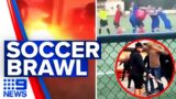 Wild brawl breaks out at Sydney soccer game | 9 News Australia