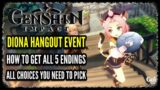 Genshin Impact Diona Hangout Event All 5 Endings & Choices (The Cat and the Cocktail)