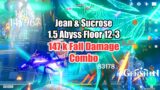 Genshin Impact – Jean & Sucrose 147k Fall Damage Combo 1.5 Abyss Floor 12-3 Tricks