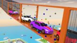 Giant Ramp Colors Cars Racing Gameplay 3D Animation Videos | Super Games | Parking Games