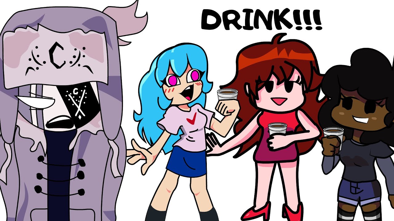 Girls drink // FNF Animation - Carol, Sky, GF x Ruv - Game videos