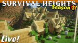 Minecraft: Expanding the Farm Village in Amplified Survival | Survival Heights #19 [Stream 4-10-21]