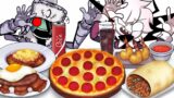 Mukbang Animation Pepperoni pizza set eating Friday Night Funkin Zombie Ruv Mod