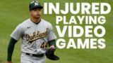 Pitcher gets injured PLAYING VIDEO GAMES