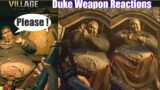 RE8 Duke's Reaction to Getting Hit by Different Weapons – Resident Evil Village