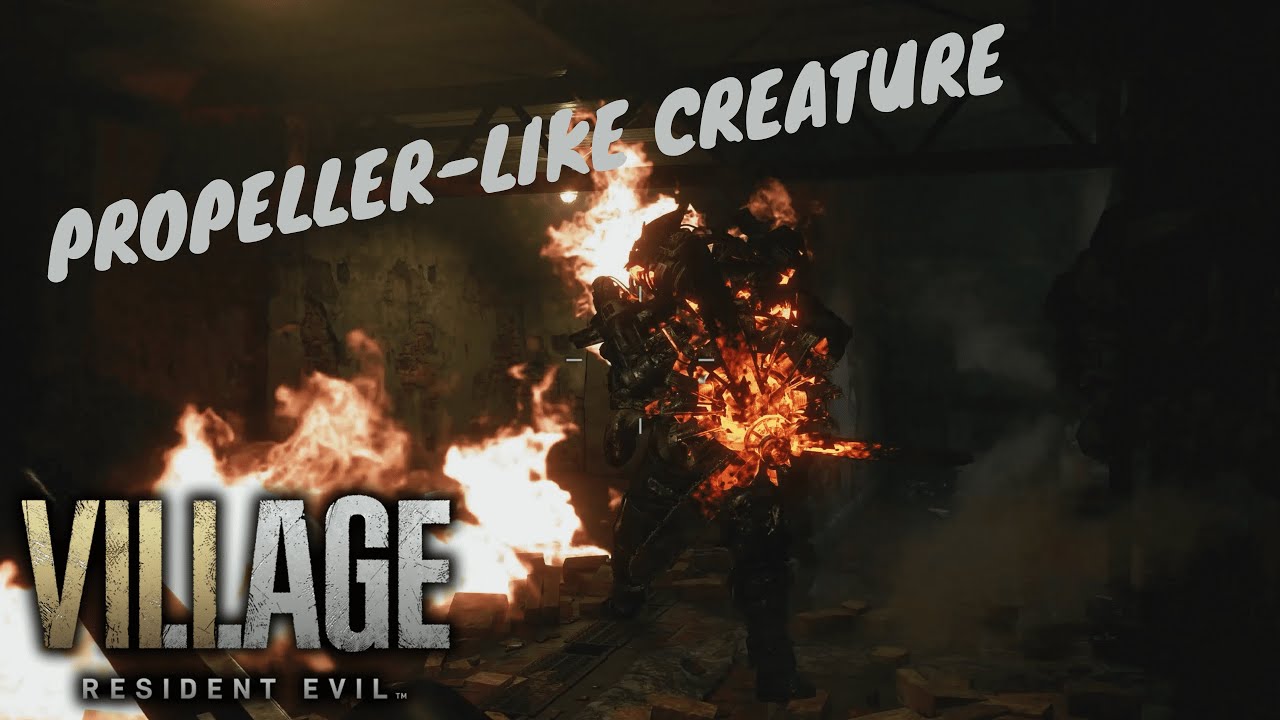 Resident Evil 8 Village Tutorial Mini Boss Fight Propeller Monster