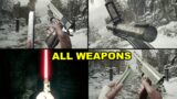 Resident Evil Village – All Weapons Showcase (Rocket Pistol, Lightsaber, Dragoon, Samurai Edge, etc)