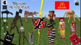 Trevor Henderson Creatures VS Mcdonalds (Siren Head invades Mcdonalds) Minecraft PE