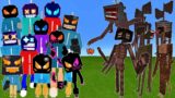 Whitty Gang vs. Siren Head Gang in Minecraft | Friday Night Funkin' vs. Trevor Henderson Creature