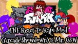 FNF React To Vs Kapi Mod (Arcade Showdown) & Mr. G&W||FRIDAY NIGHT FUNKIN'||ElenaYT.