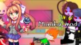 Fnf react to Monika mod [Full week]EP 4