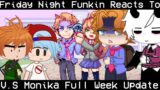 Friday Night Funkin' reacts to V.S. Monika Full Week Update || Gacha Club || FNF || Flashing Lights