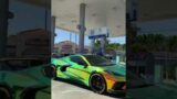 Getting gas in my gta c8 corvette! #shorts #gta #videogame #corvette #c8 #rainbow #love #car #cars