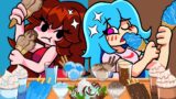 Ice cream mukbang vs Sky and Girlfriend Friday Night Funkin' Animation Mukbang