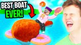 LANKYBOX Builds a MAX LEVEL DONUT CHICKEN BOAT In ROBLOX BUILD A BOAT FOR TREASURE! (JUSTIN BOAT!)