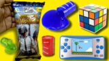 OMG Got video Game, slime and puzzle Rubik's cube in PUBG snacks only in 5 rupaye unboxing, review