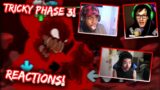 Youtuber's React To Tricky Phase 3! | Friday Night Funkin VS. Tricky | Hellclown