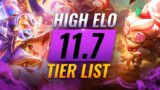 HIGH ELO Best Champions TIER List – League of Legends Patch 11.7