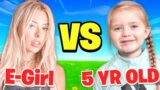 5 Year Old VS. World's BEST E-Girl (Fortnite 1v1)