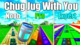 Chug Jug With You (American Boy) Noob vs Pro vs Expert (Fortnite Music Blocks) – With Code