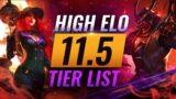 HIGH ELO Best Champions TIER List – League of Legends Patch 11.5