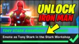 HOW TO UNLOCK IRON MAN IN FORTNITE // Emote As Tony Stark in the Stark Workshop Location