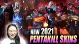 REACT to ALL NEW PENTAKILL SKINS 2021 | League of Legends