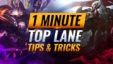 3 USEFUL TIPS & TRICKS For Top Lane in 1 Minute – League of Legends #Shorts