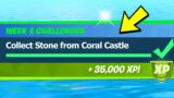 Collect Stone From Coral Castle Location (Fortnite Season 4 Week 6 Challenges)