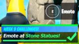 Emote at Stone Statues & All Stone Statue Locations (Fortnite Week 9)