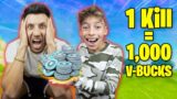 Every Kill = 1,000 V Bucks in Fortnite! (Dad Freaks Out) | Royalty Gaming