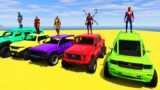 GTA V Racing Challenge on HILL Rampa With Spider Man, Iron man, Batman and another Super Hero