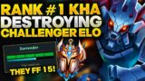 RANK 1 KHA'ZIX DESTROYING CHALLENGER (THEY FF15)!! | Sybr | League of Legends