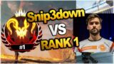 RANK 1 Killed Snip3down and Then Watched His Reaction  ( apex legends )