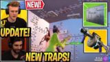 Streamers USE *NEW* "Armored WALLS" & "Shockwave LAUNCHER" in Fortnite UPDATE (Gameplay)