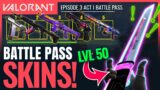VALORANT | All Battle Pass Rewards & New Skins (Ep 3 Act 1)