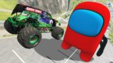 Cars Jumping Into GIANT Among Us Imposter | Random Vehicles Total Destruction | BeamNG Drive