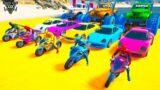 GTA V Crazy Mega Ramps By spiderman With gorilla, Batman, flash & Funny cars