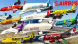 GTA V: Every Biggest Airbus Airplanes Emergency Landing Stunning Compilation