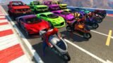 GTA V New Double Mega Ramps With Spiderman IronMan And Hulk By Supercars