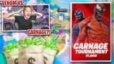 I Hosted a VENOM VS CARNAGE Tournament for $100 in Fortnite